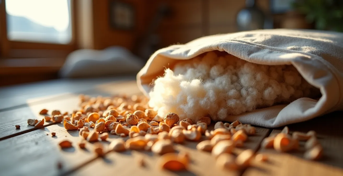 Winterfelle in Baumwollsäcken mit Arvenholz-Spänen zur mottensicheren Lagerung