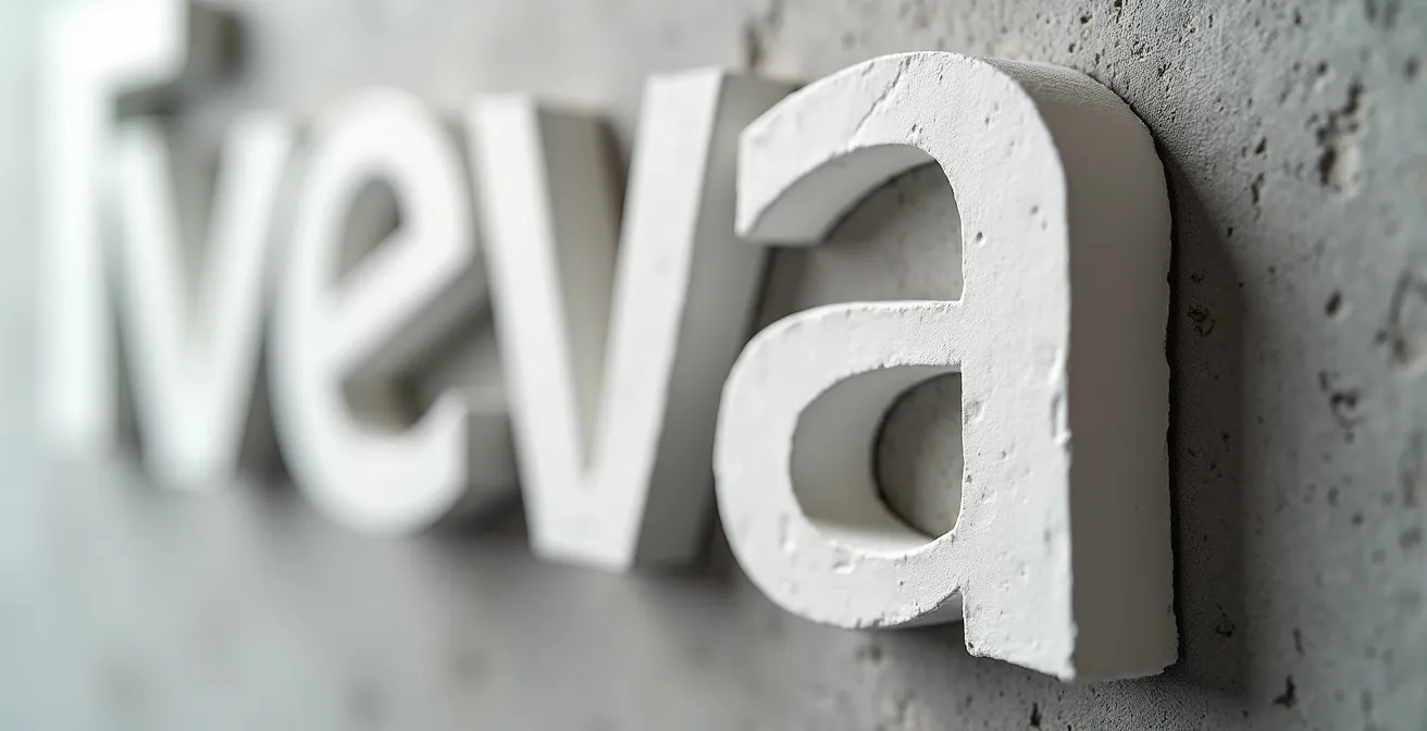 Nahaufnahme von Helvetica-Buchstaben als Wanddekoration