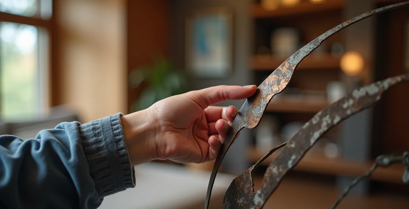 Nahaufnahme einer sicher bearbeiteten Schweissnaht an einem Kunstobjekt