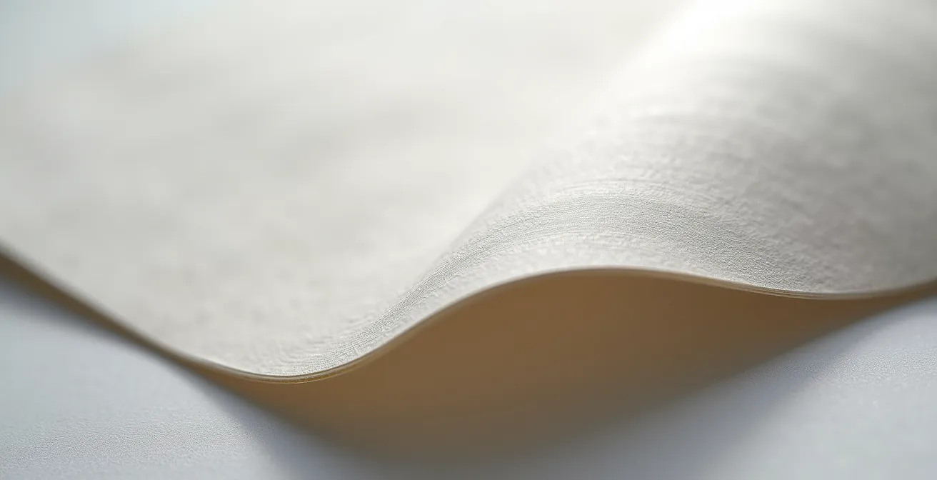 Makroaufnahme der Textur und des Wasserzeichens von Hahnemühle-Papier