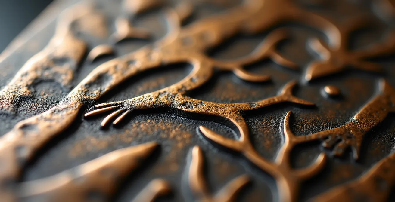 Nahaufnahme des Wachsausschmelzverfahrens mit sichtbaren Details der Oberflächenstruktur