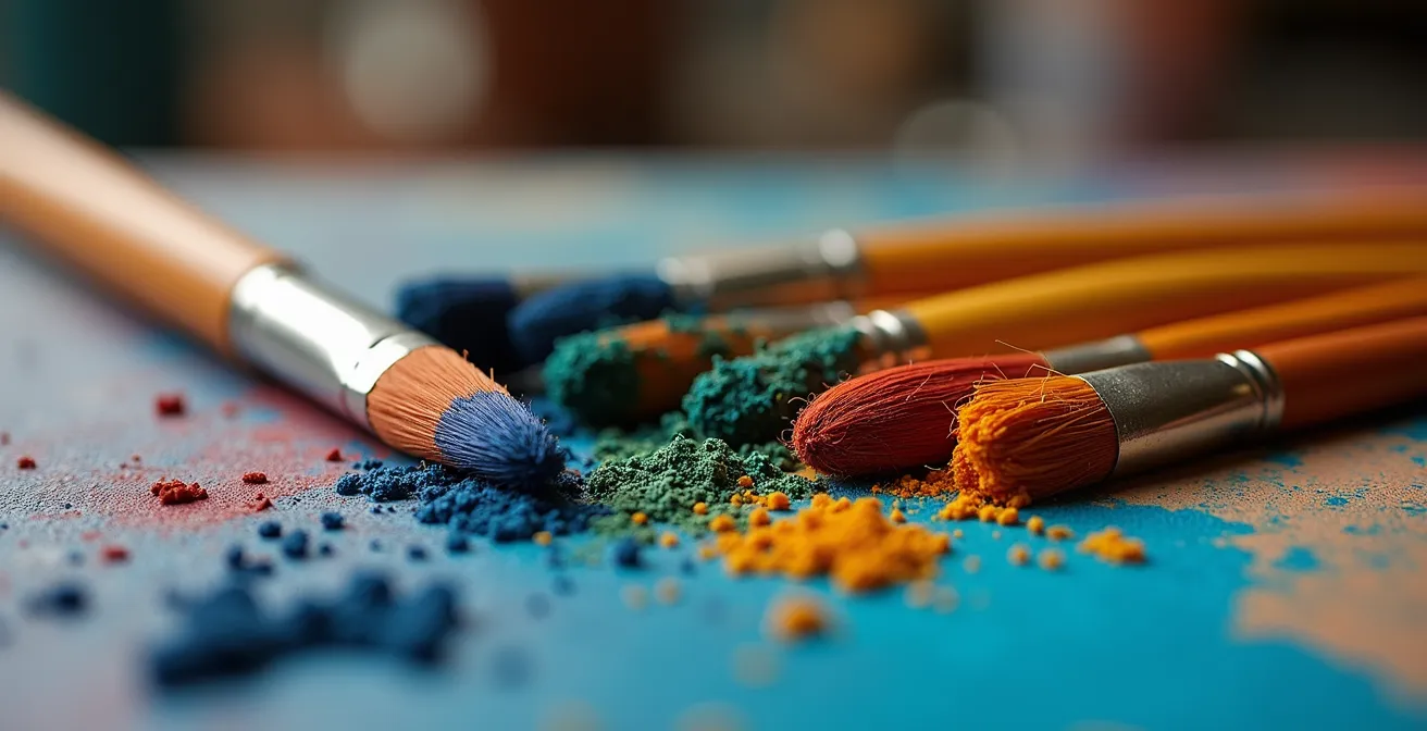 Künstler arbeitet in hellem Zürcher Atelier